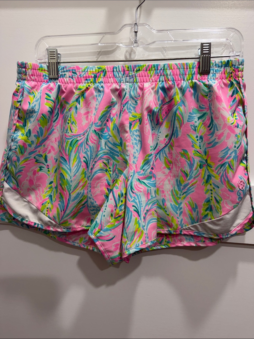 Lilly Pulitzer Pink Tropical Print Athletic Shorts